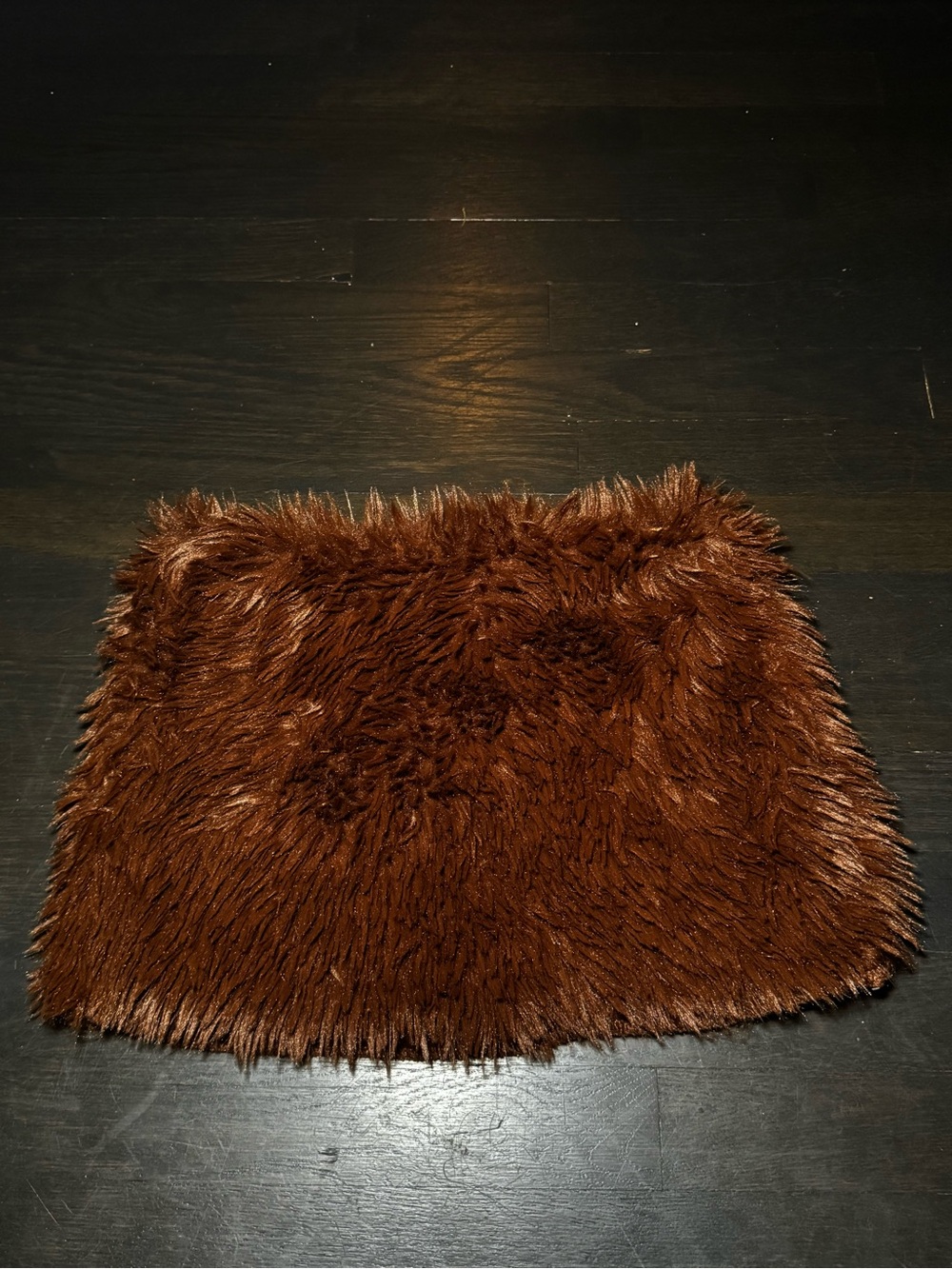 SHEIN Brown Plush Faux Fur Accent Mat